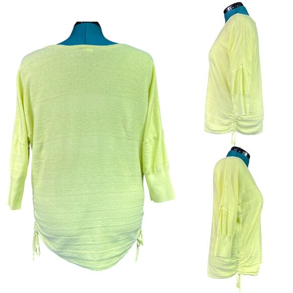 Lane Bryant 3/4 Sleeve V-Neck Sweater Plus Size 14/16 Yellow 100% Cotton - Picture 2 of 13